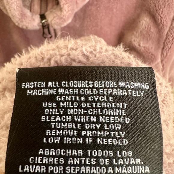 32 Degrees Mauve Purple Zip Up Fleece Sweatshirt Size Large Soft Fuzzy Pink - Picture 5 of 6